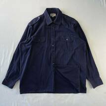  Vintage 80-90s? NASSAU SHIRTS コットン100% エポレット フラップポケット 長袖シャツ ワークシャツ _画像1
