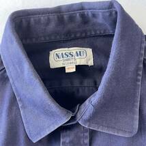  Vintage 80-90s? NASSAU SHIRTS コットン100% エポレット フラップポケット 長袖シャツ ワークシャツ _画像7