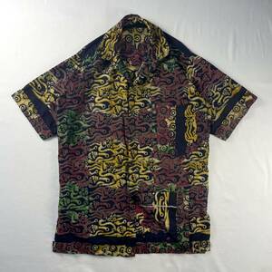 Vintage Unknown ハンドメイド コットン プリミティブ トライバル 民族 エスニック 総柄 デザインシャツ バティック 