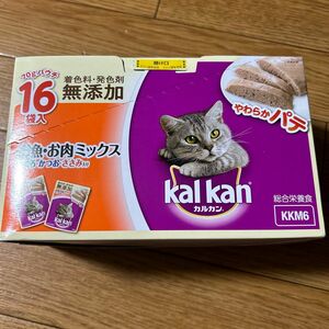 カルカン パウチ やわらかパテ お魚・お肉ミックス まぐろ・かつお・ささみ入り 70g×16袋