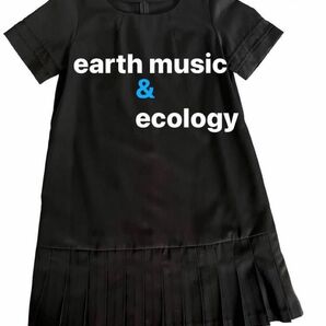 earth music & ecology 黒のプリーツチュニックワンピース　フリーサイズ　未使用