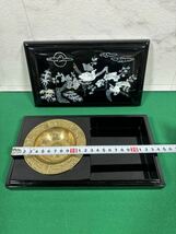 【中古品】 煙草盆 螺鈿細工 漆器 喫煙具 鳥 竹 花 灰皿 工芸品 木製 アンティーク 置物 _画像5