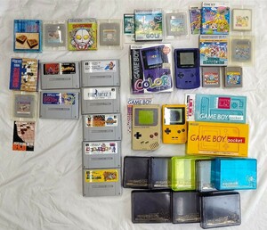 ＃6991【まとめセット】GAMEBOY　COLOR　POCKET　スーパーファミコンソフト　ゲームボーイ　ソフト　専用ケース　合計26点【動作未確認】