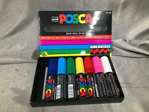 04-03-033 ◎BS【小】 未使用品　ポスカ POSCA 文房具 角芯 太字 1色抜け 計7本セット ポスターカラー