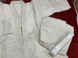 03-22-909 *I. tool judo put on top and bottom obi set not yet .. cloth 2 number size cotton 100% unused goods 