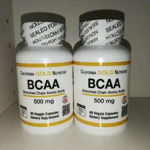 【2個セット】BCAA 500mg アジピュア 分岐鎖アミノ酸 60ベジカプセル California Gold Nutrition【新品・送料込】の画像1
