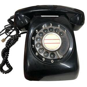 F484 black telephone 600-A2 Showa Retro modular jack dial type Japan electro- confidence telephone . company direct transactions (pick up) possible stone . city 