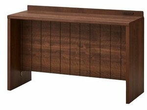 バーカウンター　テーブル 120cm幅 ハーフテーブル カウンター 木目調 コンクリート調 パソコン台 ブラウン木目 完成品