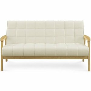  new life support free shipping synthetic leather trim white color Northern Europe manner assembly type Vintage manner 3 seater . sofa Point PayPay retro modern 