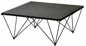 センターテーブル セラミック 正方形 幅90cm リビングテーブル ローテーブル モダン 石目調 ダークグレー