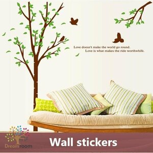 Art hand Auction Little Bird x Tree and Branch Extra Large 3D Wall Sticker Removable Stylish Wallpaper Deco Sticker Waterproof DIY Wall Floor Furniture Interior Forest Leaves, furniture, interior, interior accessories, others