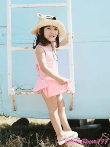 【100cm】Backリボン ワンピース 水着 ピンク 子供服 女の子 韓国子供服 ビーチ 海 プール K-205