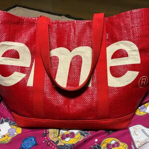 Supreme Raffia Tote "Red"