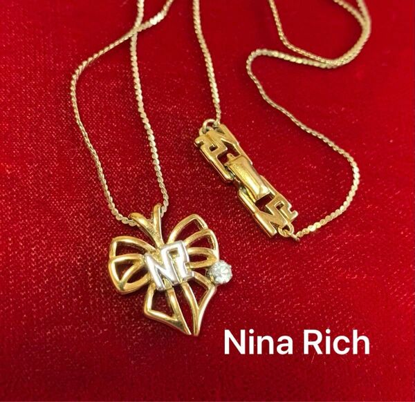 ニナリッチ　Nina Rich リボンゴールドネックレス