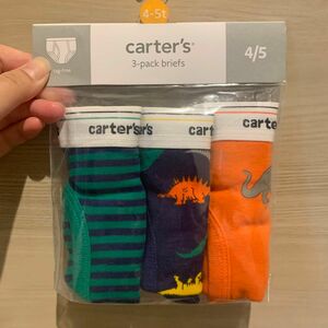 【新品未使用】Carter's カーターズ 男の子ブリーフ 3枚セット 恐竜 ダイナソー 4/5