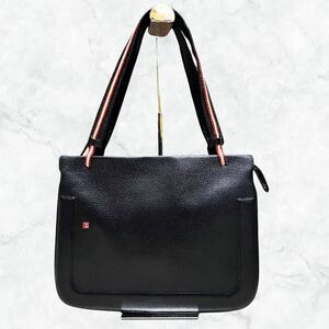 1円〜極美品　BALLY バリー　ハンドバッグ Bロゴ　トレインスポッティング ピッグスキン 黒 レザー 本革 B5 収納　書類　かばん トート