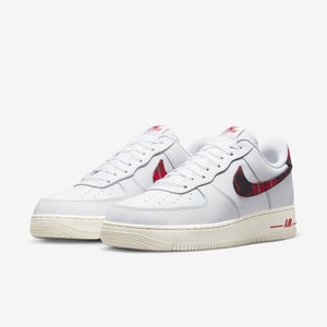 NIKE AIR FORCE 1 '07 LV8 DV0789-100 エア フォース 白×赤チェック US6.5