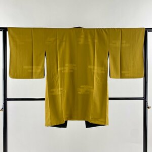 door garment length 90.5cm sleeve length 62.5cm S Japanese clothes coat .. ground . ocher silk beautiful goods preeminence goods [ used ]