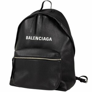 バレンシアガ BALENCIAGA エブリデイ リュックサック ロゴ デイパック バックパック レザー ブラック 5028471000 レディース 【中古】