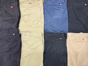 USA古着卸 ●ディッキーズ ワークパンツ 8本 セット まとめ売り 1円スタート 卸売り アメリカ古着 Dickies アメカジ ベージュロゴ