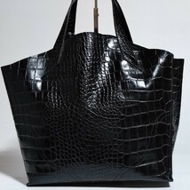 希少 大容量 フルラ クロコ トートバッグ 本革 レザー FURLA ブラック ビジネスバッグ ブリーフケース メンズ 仕事 A4可 鞄 三室 チャーム_画像3