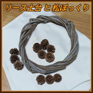 リース材料 リース用ベース土台 ハンドクラフト用 カラマツ 唐松 松ぼっくり ハンドメイド 素材 自然素材 リース