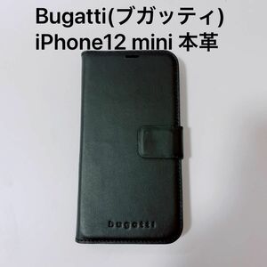 Bugatti(ブガッティ) iPhone12 mini 本革 手帳型ケース ブラック