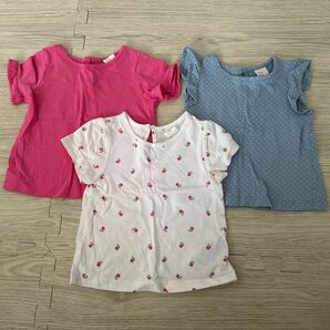 H&M ベビー女の子服　半袖Tシャツ３枚セット70センチ