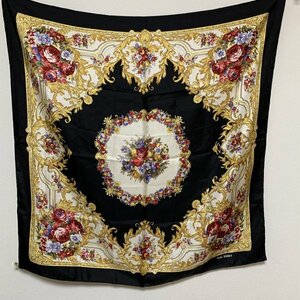 1 jpy ~ Felix Buhler ferric s* eyelash curler scarf black floral print silk C2075