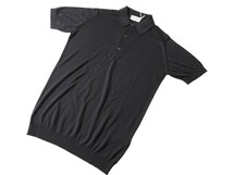  メンズ S ジョンスメドレー 最高級コットン 台襟ポロシャツ ADRIAN ブラック JOHN SMEDLEY イギリス製★イギリスでは長年定番のポロ_画像1