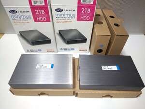 2台セット 外付けハードディスク ELECOM LaCie LCH-MN2TU3S 箱付き美品 テレビ録画用等 ST2000DL001-9VT156