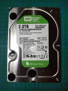 (1/2) 2TB 内蔵型 3.5インチ SATAハードディスク WD20EARX 138回 1201時間 HDD WESTERN DIGITAL 中古品