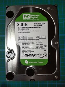 (2/2) 2TB 内蔵型 3.5インチ SATAハードディスク WD20EARX 13回 3026時間 HDD WESTERN DIGITAL 中古品