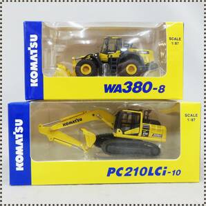 【 美品 まとめ2点セット 】 1/87 KOMATSU WA380-8 / PC210LCi-10 コマツ オリジナルミニチュア 株主限定 非売品 ミニカー HA042512の画像1