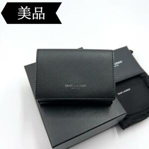 ◇サンローラン◇TGN459996/レザー/三つ折り財布/ブランド