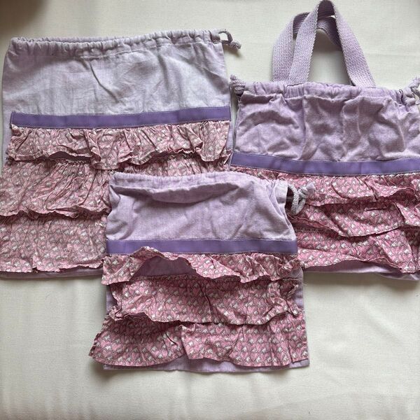 ハンドメイド リバティ シューズ袋 体操服袋 巾着 3枚セット 入園 入学