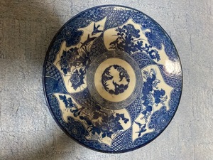 2404m380/伊万里印判中皿・四季を表す植物図・寸法24cm/佐川急便80サイズ