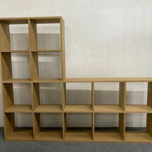 無印良品/MUJI スタッキングシェルフセット4段×2列+2段×2列 オーク材 オープンラック 収納家具 間仕切り 中古家具 店頭引取歓迎 R8237の画像3