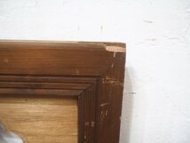 タQ0012◆【H42cm×W172(170,5)cm】×2枚◆素敵な木彫りデザインの古い木製欄間◆肉厚 古建具 らんま 彫刻 レトロ アンティークL笹1_画像3