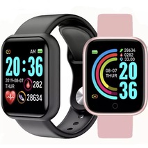 【即納】最新型 新品 スマートウォッチ 黒 ブラック シリコンベルト Bluetooth キャンプ アウトドア 腕時計 デジタル 健康管理_画像1