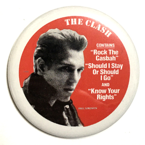 デカ缶バッジ 58mm The Clash Rock The Casbah クラッシュ ロック・ザ・カスバ Paul Simononの画像1