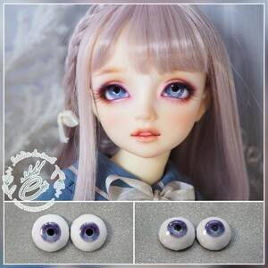 16mm/8.5mm パープル+ブルー 水彩タイプ 七宝グラスアイ