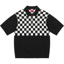 SUPREME 22SS CHECKERBOARD ZIP POLO / BLACK / XL_画像1