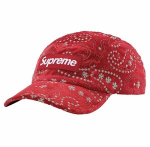 2023AW Supreme Velvet Paisley Camp Cap シュプリーム ベルベット ペイズリー キャップ 新品未使用 赤 レッド