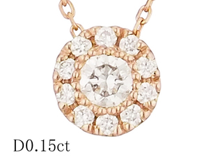 ポンテヴェキオ ダイヤモンド/0.15ct ネックレス K18PG