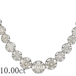 ダイヤモンド/10.00ct テニス ネックレス Pt900の画像1