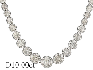 ダイヤモンド/10.00ct テニス ネックレス Pt900