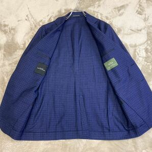 新品同様！￥30,800【UNITED ARROWS】ユナイテッドアローズ G.L.R.「REDA メッシュ チェック ジャケット 2B MF NT 2P」春夏JKT 紺/46(M)の画像4