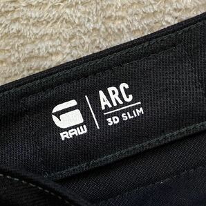 新品同様！￥22,000【G-STAR RAW】ジースターロウ「ARC 3D SLIM」立体裁断 ストレッチデニム ブラックジーンズ 黒 W34の画像6