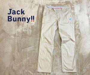 大人気！美品【Jack Bunny!!】ジャックバニーbyパーリーゲイツ「春夏」ストレッチコットン 6Pパンツ ベージュ/5(L)